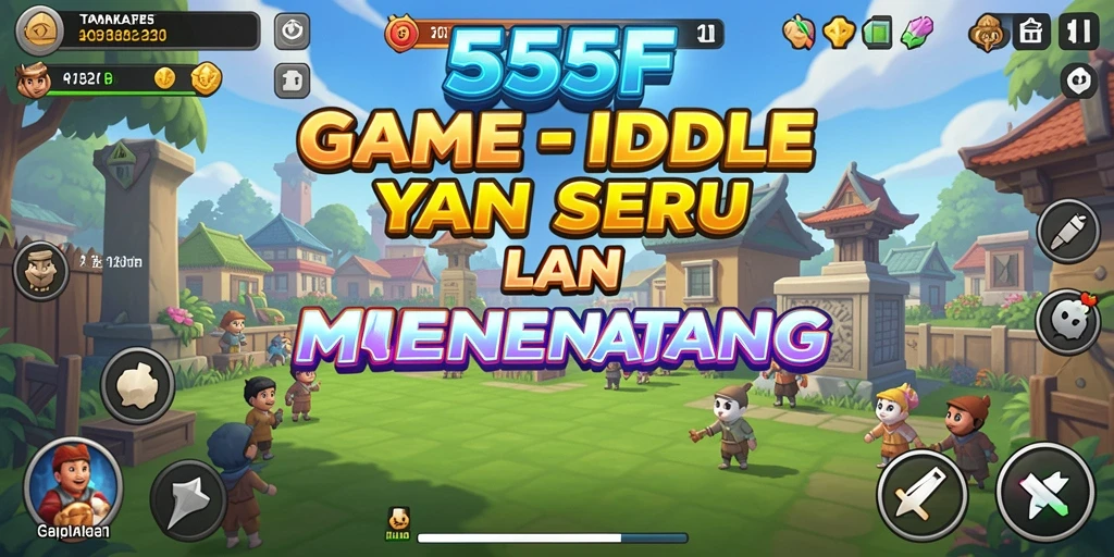 Tampilan gameplay 555F yang sederhana namun menarik dalam genre Idle.