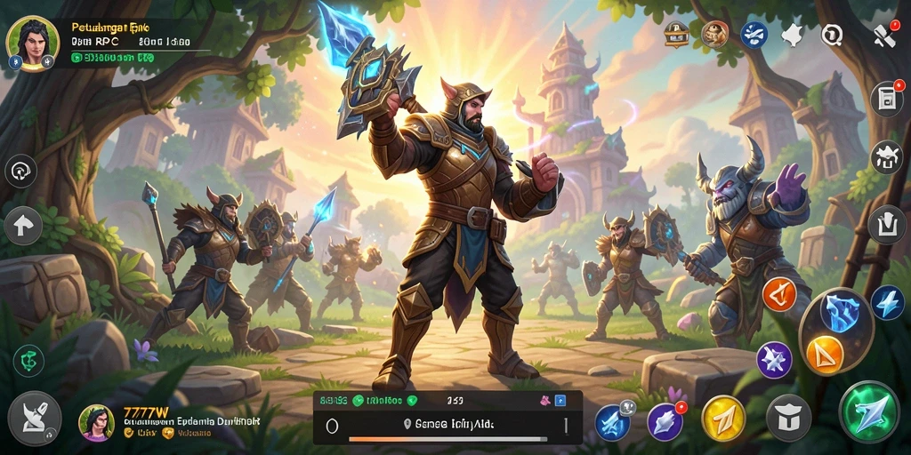 Tampilan seru gameplay RPG di 7777W