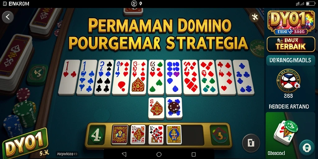 Tampilan gameplay DYO1 yang menarik dengan papan domino yang penuh warna.