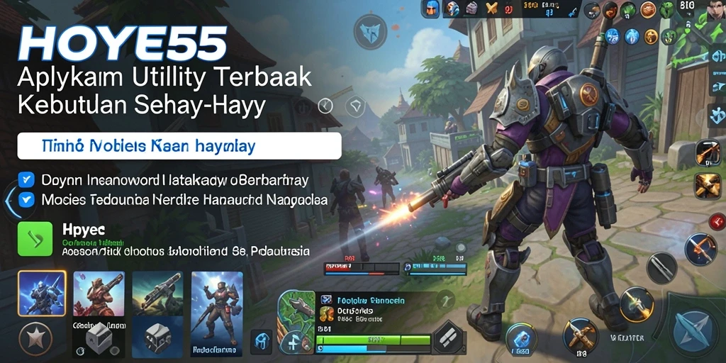 Tampilan antarmuka utama HOYE55 dengan berbagai alat Utility.