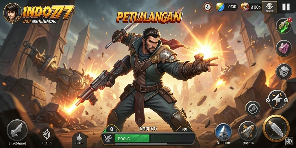 Tangkapan layar INDO777 menunjukkan seru dan intensnya gameplay action.