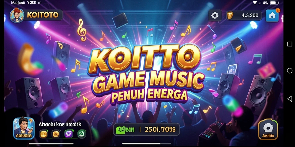 Tampilan gameplay KOITOTO yang seru dengan berbagai pilihan lagu.