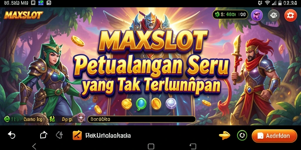 Tangkapan layar gameplay MAXSLOT yang menunjukkan aksi petualangan seru.