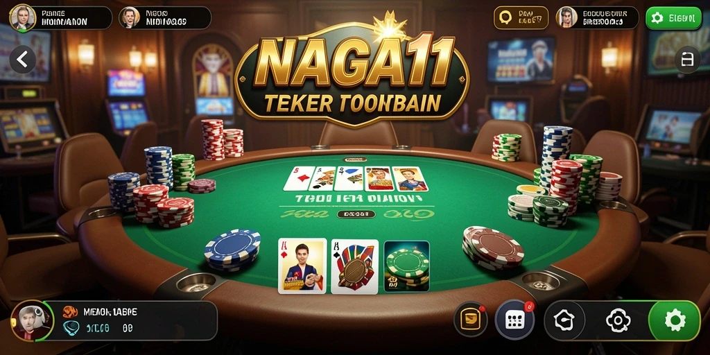 Tampilan gameplay menarik dari NAGA11 yang menunjukkan ketegangan permainan Poker.