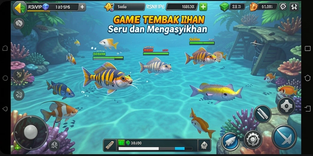 Tampilan gameplay RSNVIP6 yang penuh aksi Tembak Ikan.