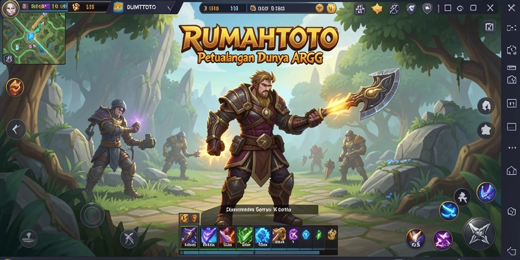 Screenshot gameplay RUMAHTOTO yang menunjukkan pertarungan epik.