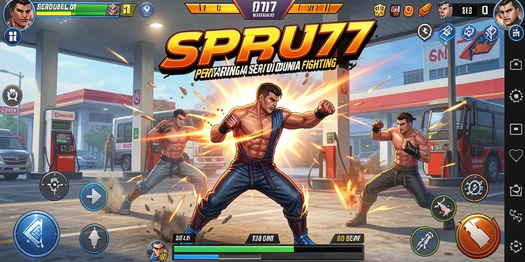 Screenshot menampilkan aksi pertarungan seru di SPBU77.