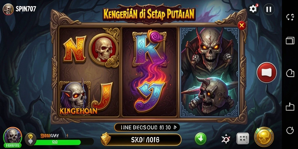 Gameplay SPIN707 yang menegangkan dan menyeramkan, penuh kegelapan.
