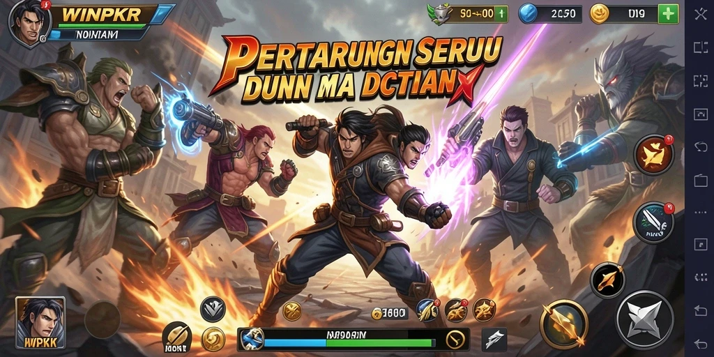 Tampilan gameplay seru dengan aksi pertarungan yang mendebarkan.